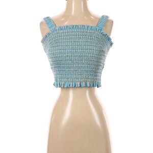Blue Smocked Crop Top • Find me now